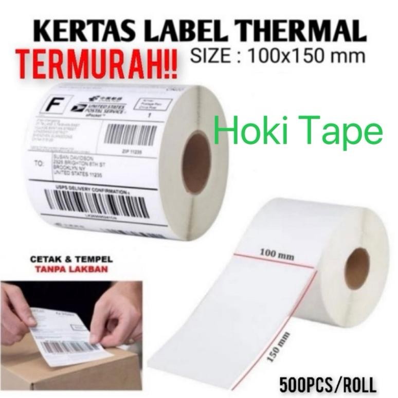 

Ox04 Label Sticker Thermal 100 X 150Mm Isi Full 500Pcs Termurah Terbaru Alas Kertas...050 Ox04