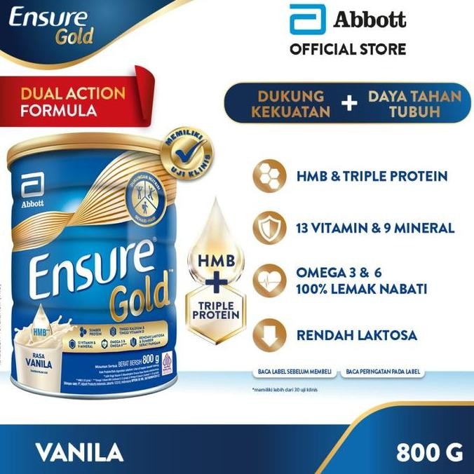 

Susu Ensure Gold 800 gr Kaleng - Ensure Gold Vanila/Coklat