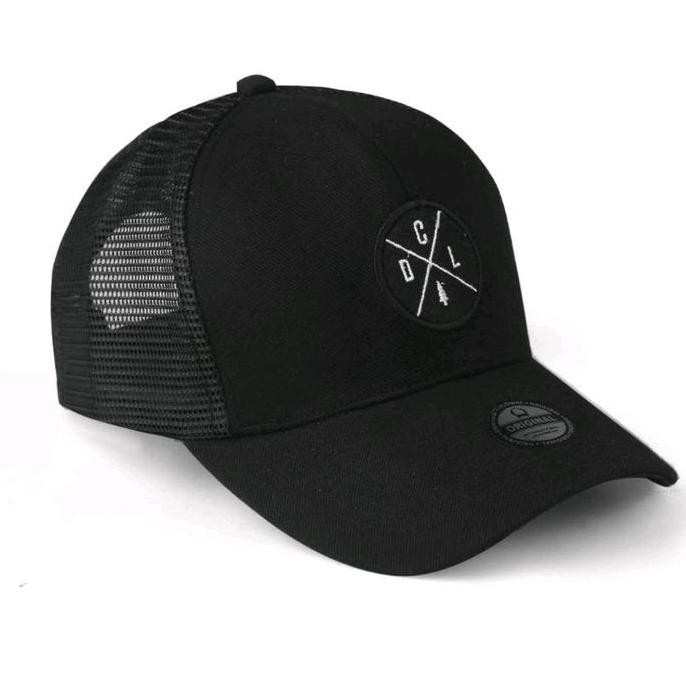 Topi Trucker Black Uniseks / Topi Jaring Pria Terkini Dcs 021