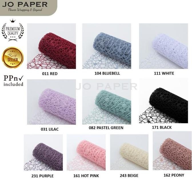 

Flower Wrapping Paper Jaring Spider Korea / Polynet Spider Mesh Roll / Kertas Buket Bunga Florist