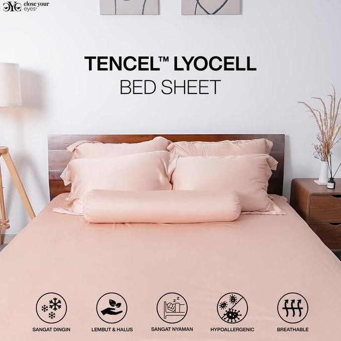 Sprei Polos Tencel Lyocell 60s Bamboo Fiber Fitted Bed Sheet - Close Your Eyes
