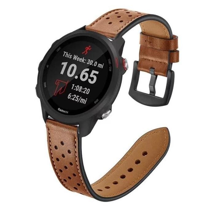 Ori - Strap Kulit Garmin Forerunner 245 Music Leather Watch Band Premium
