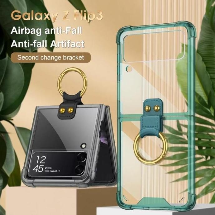 Sale! Samsung Galaxy Z Flip 3 5G Soft Case Clear Crack Ring GKK - Casing Ori Flip3 Transparan