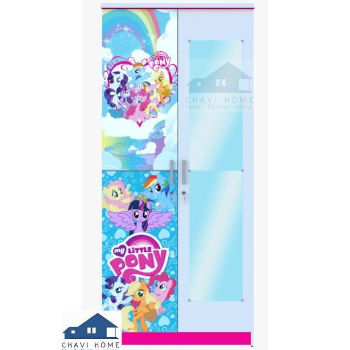 Lemari pakaian lemari baju lemari anak little pony olympic dengan kaca