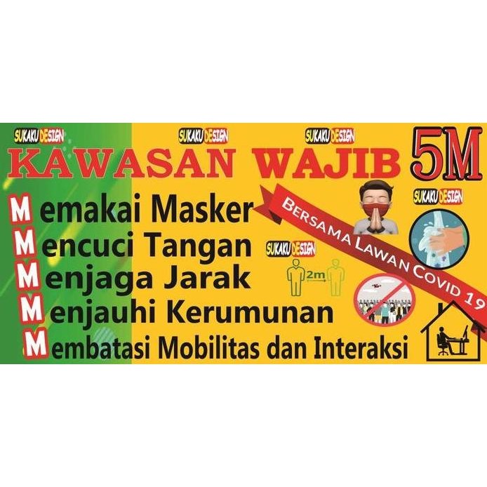 ready BANNER / SPANDUK 5 M CEGAH COVID