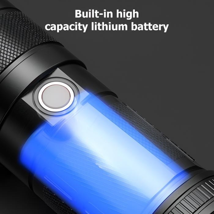 Sss H2S Senter Led Laser Cas Cob Zoom In Out 9 Mode Waterproof Hs-S86 Usb Lampu Charger