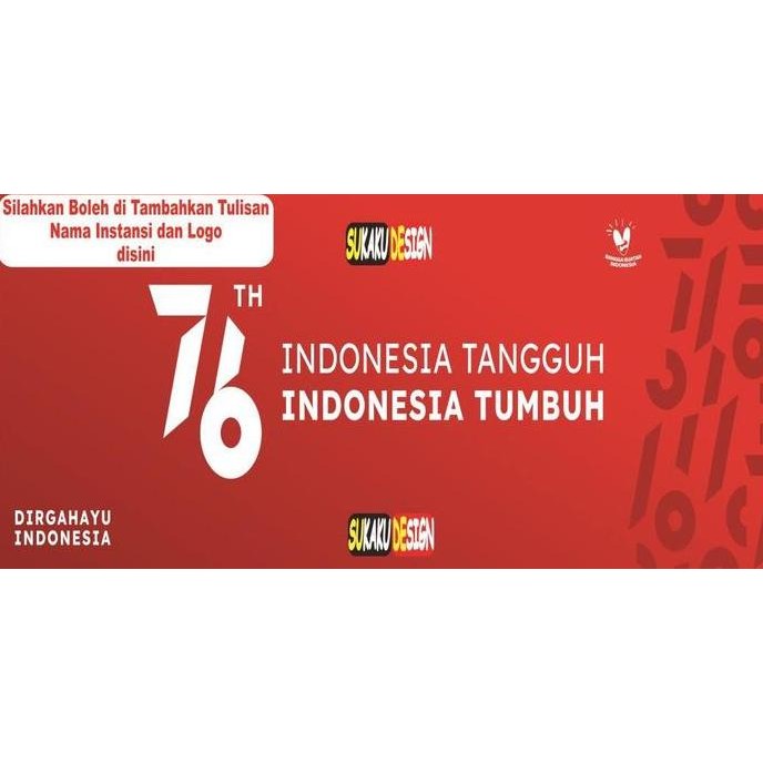 ready Banner - Spanduk Dirgahayu Indonesia - HUT RI 76 th (Bisa COD)