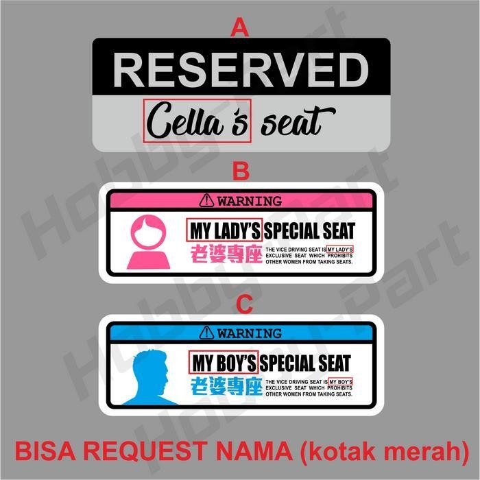 Tgs Sticker Timbul Special Seat Custom Nama
