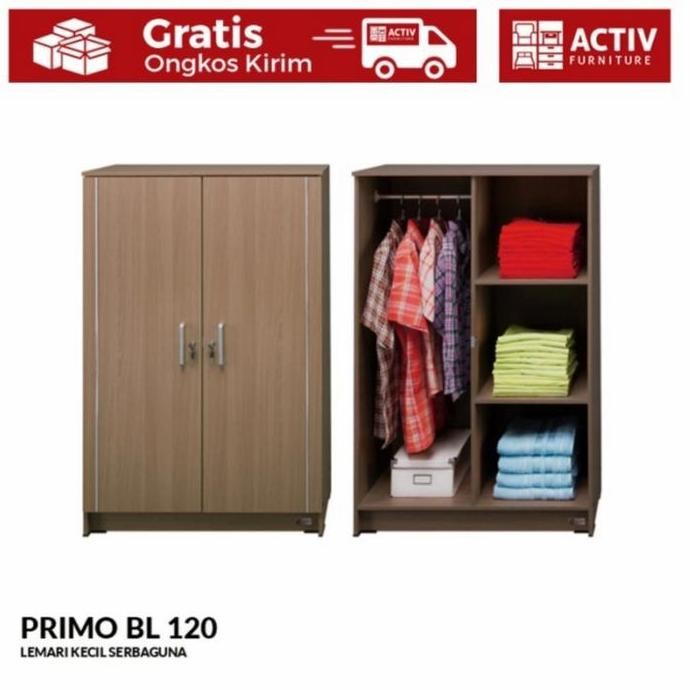 Activ lemari kecil minimalis / almari pakaian motif kayu / PRIMO BL120