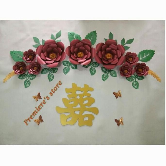 ready Dekorasi sangjit / dekorasi lamaran / paper flower sangjit