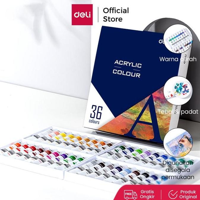 

TERBARU Deli Acrylic Paint/Cat Akrilik Anak 24/36C Dapat Ditulis Di Kain 7391X