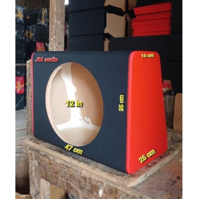 Box subwoofer 12 inch bahan full mdf 18 mm kulit oscar universal DiM