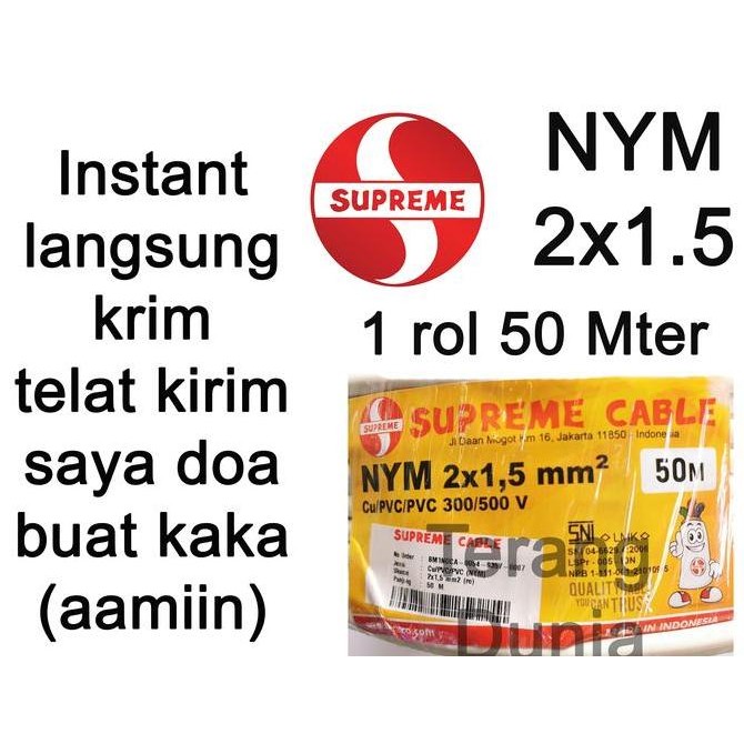 Kabel Supreme Nym 2X1.5 Kabel Nym 2X1.5 Kabel Tunggal 2X1.5 Supreme