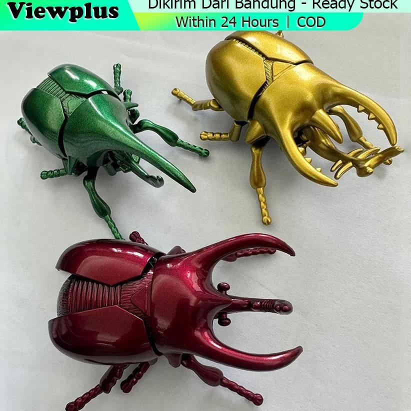 mainan serangga kumbang tanduk badak emas berjalan tanpa baterai DiM