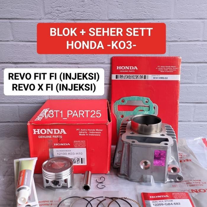 Blok Seher Set Honda (K03)Revo Injeksi/Revo Fit Injeksi -Topset+Lem Original Dan Terpercaya