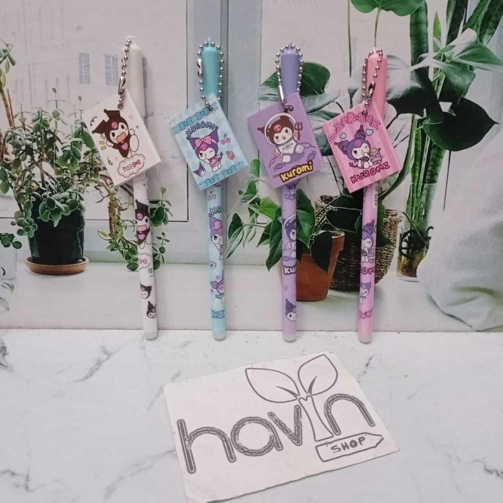 

Promo! (12Pc) Pen Gel Gantung Buku Mini Motif Sanrio Pena Pulpen Kuromi Cinnamoroll Labubu Promo!