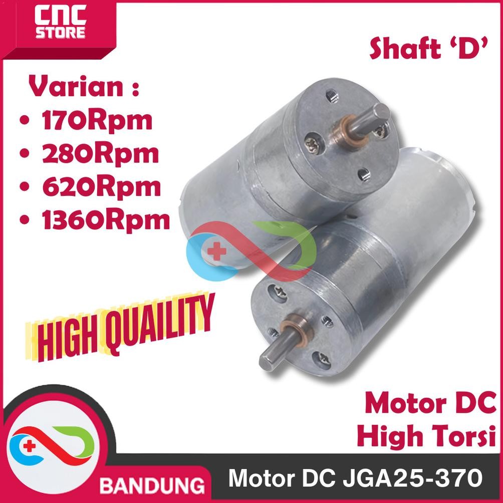MOTOR DC GEARBOX JGA25-370 DC REDUCTION MOTOR HIGH SPEED 12V JGA25 370 DiM