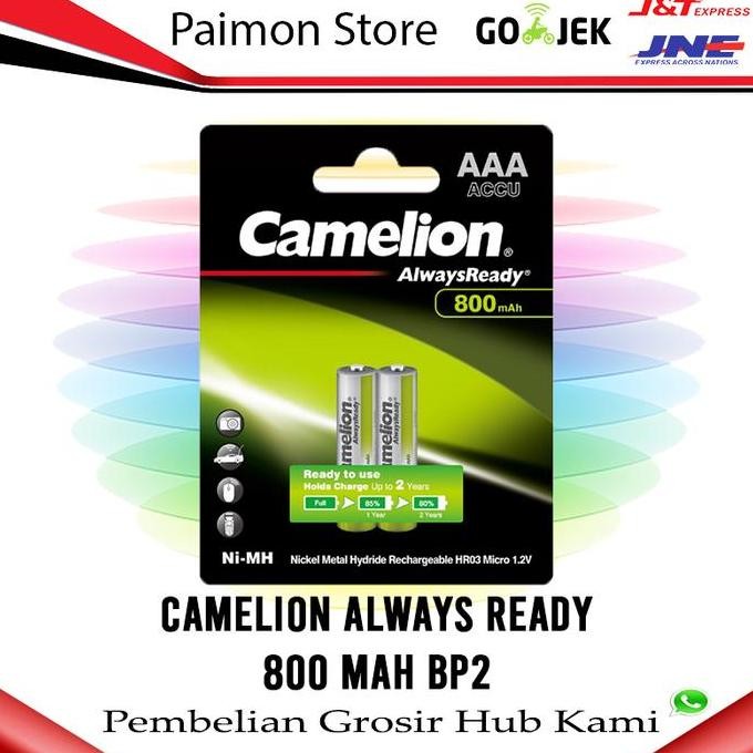 Diskon Battery Camelion Aaa Alwaysready 800Mah Rechargeable Nimh Bp2 Isi 2