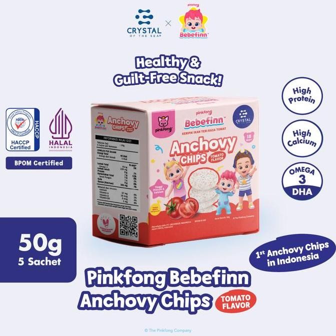 

Pinkfong Bebefinn Anchovy Chips Tomato / Keripik Ikan Teri Rasa Tomato - Crystal of the Sea Makanan Food Cemilan Fish Crispy HS