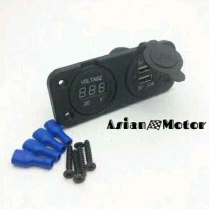 Charger Hp Motor Usb + Voltmeter Nmax Vario 125 150 Vixion Universal Termurah