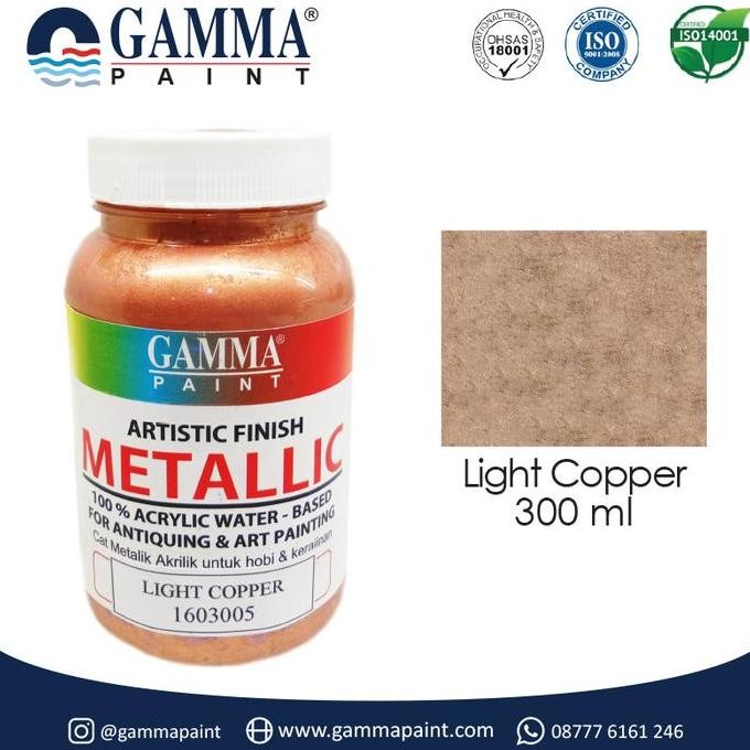 

TERBARU gamma Metallic Artistic Finish Acrylic Paint - Light Copper 300gr