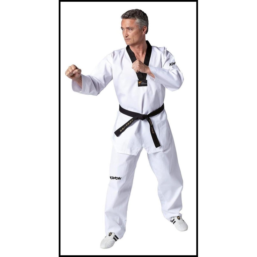 Baju Seragam Dobok Taekwondo Kerah Hitam Kwon Victory Bkn Moks Adidas