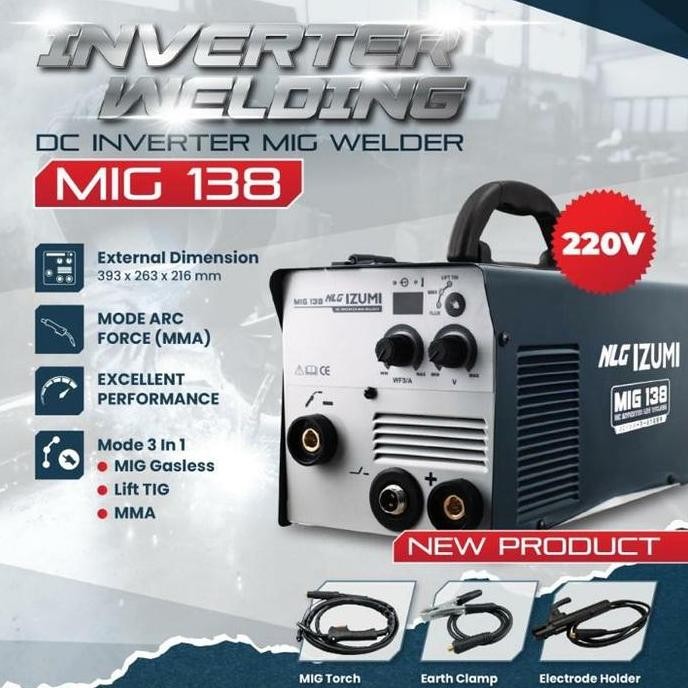 IZUMI MIG 138 MESIN LAS IZUMI MIG 120 A/ TRAFO LAS IZUMI MIG 138 120A GASLESS