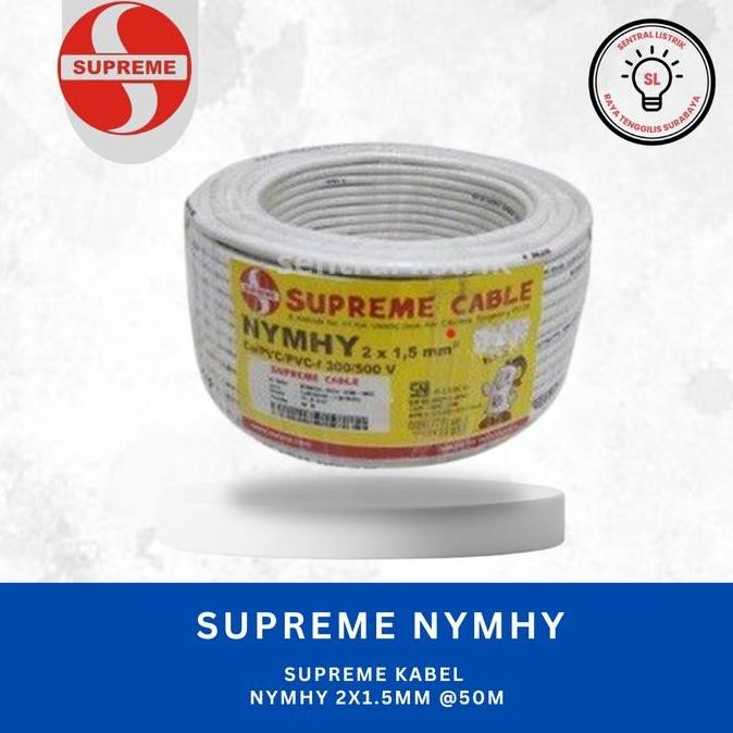 Supreme Kabel Nymhy 2X1.5Mm Supreme 1 Rol 50 Meter