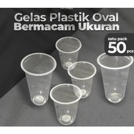 fx-76 gd-90 Gelas Plastik Oval 12oz 14oz 16oz 18oz/22oz Gelas Oval Polos Bahan PP Cup Plastik Bening