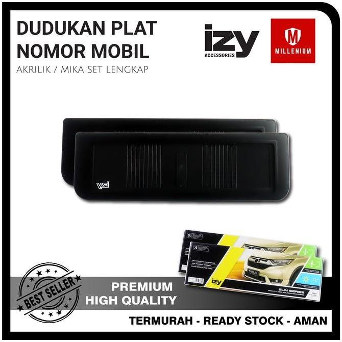 FRAME BRACKET PLAT NOMOR IZY SLIM ACRYLIC 46CM DUDUKAN PLAT NOMOR MOBIL 1 SET STOK TERBATAS
