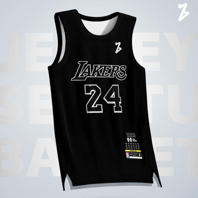 Jersey Basket Kobe Bryant La Lakers #24 Black Hitam Mvp