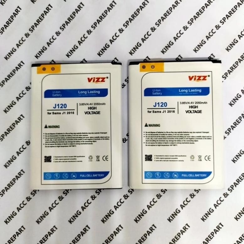 Baterai Batre Batere Battery Vizz Samsung Galaxy J120 J1 2016 Double Power