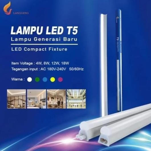 Lampu Tl Neon T5 Led Langgeng 4Watt 30Cm Warna Putih/ T5 Led Tube 30Cm