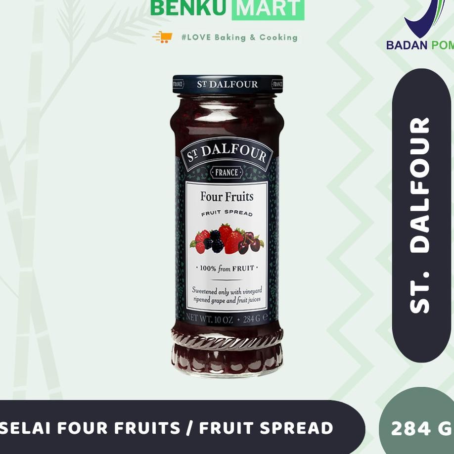 

Selai St. Dalfour Four Fruits Jam Fruit Spread 10 Oz 284 Gr