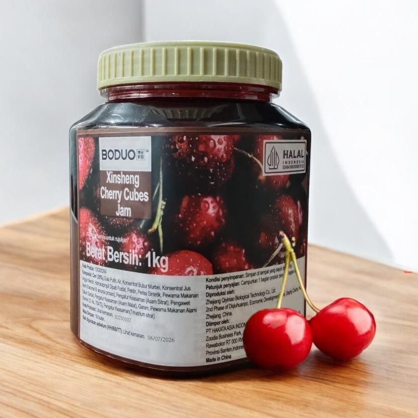 

Xinsheng Boduo Cherry Cubes Flavored Jam Selai Rasa Ceri 1Kg
