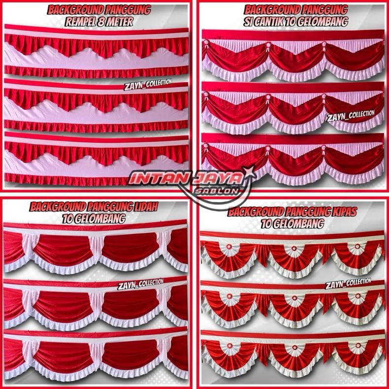 Bendera Merah Putih Background Kantor Rempel Panggung& Background Garuda Merah Putih 10 Gelombang