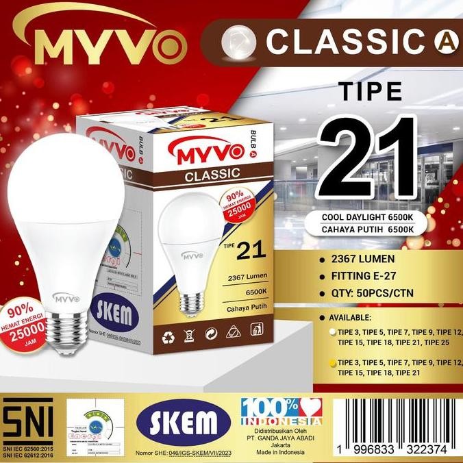 Bohlam Led Myvo Classic A 21W 21 Watt Lampu Led Bulb Myvo Classic A Bulb
