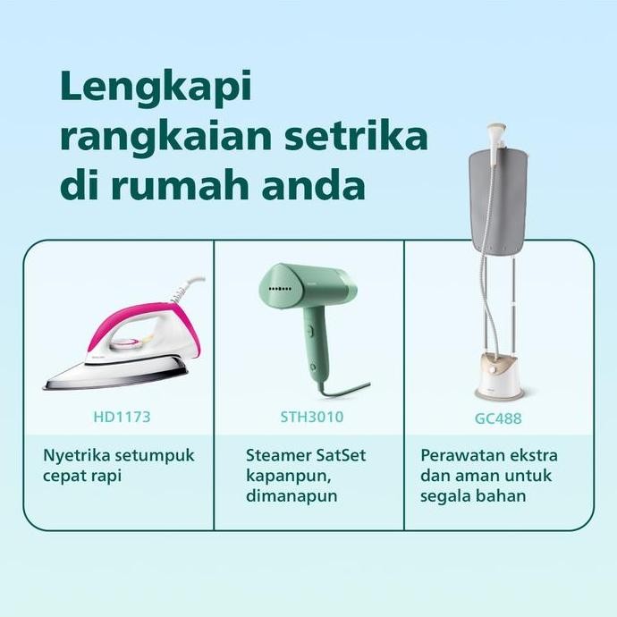 Terlaris Philips Handheld Garment Steamer Sth-1000  Setrika Uap Low Watt Ready Stok