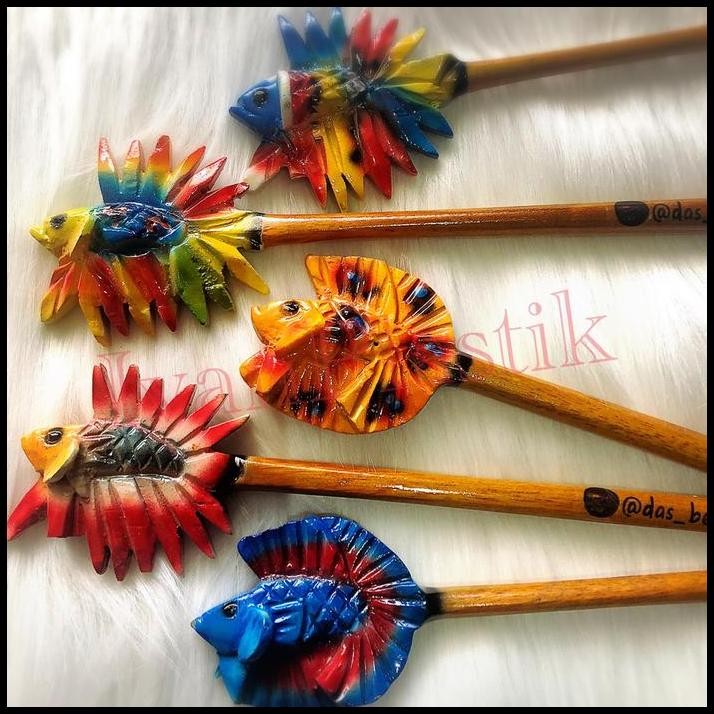 LOKAL MADE FLARE STICK MENTAL STIK IKAN CUPANG WARNA WARNI