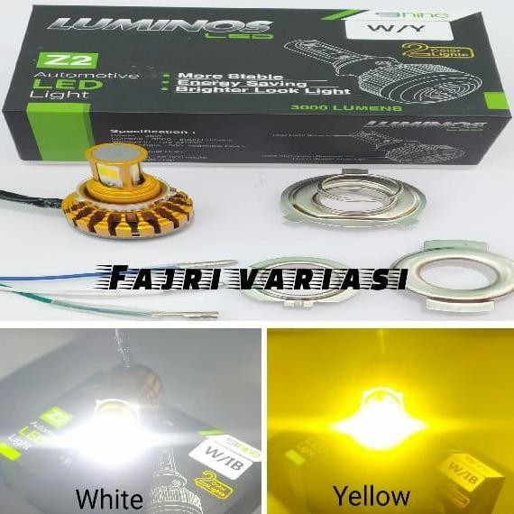 Jual, Lampu Led Motor Z2 3Sisi Luminos 2Warna Yellow-White
