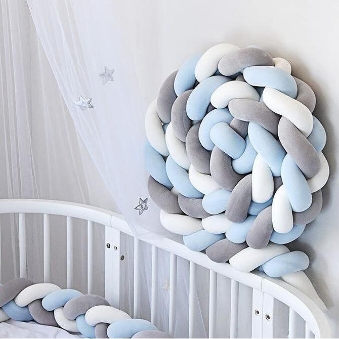 Baby Bumper Kepang Mix 3 Warna Pelindung Pembatas Ranjang Box Bed Bayi