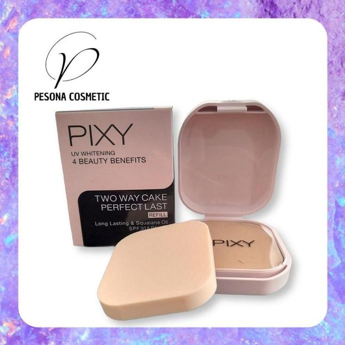 SIAP KIRIM PIXY TWO WAY CAKE PERFECT LAST FULL CASE & REFILL - BEDAK PADAT PINK NATURAL
