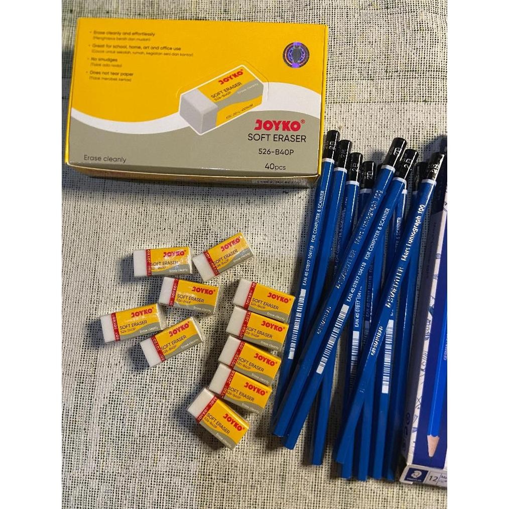 

PILIH LOKAL TERBARU [PAKET] PENSIL STAEDLER 2B 1 LUSIN & PENGHAPUS JOYKO 526-B40BL 10 PCS - TERLARIS