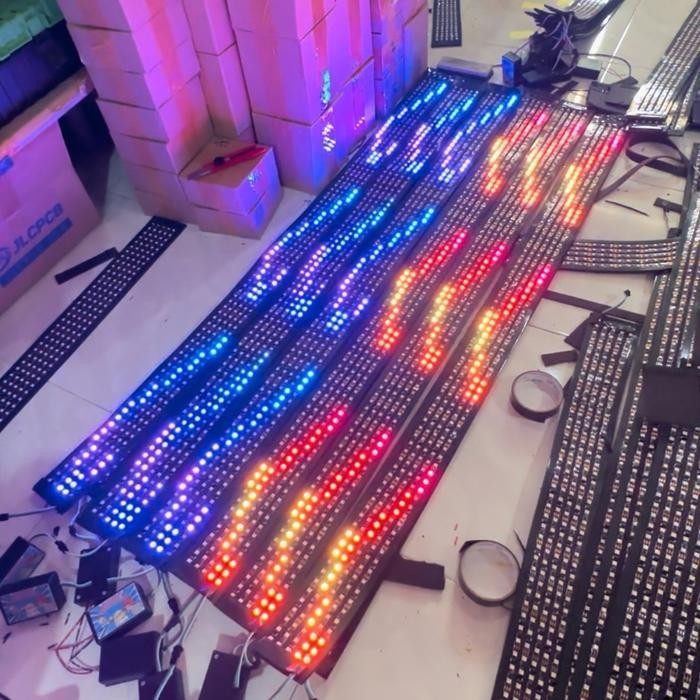 LTS STROBO RUNNING TEXT 5 BARIS WIFI RUBAH TEXT VIA HP led fleksibel