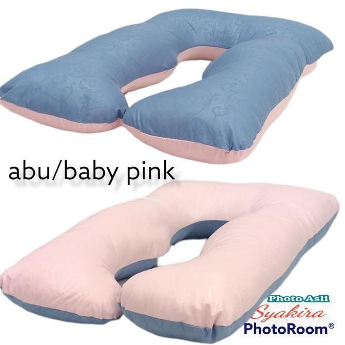 Bantal Ibu  Hamil 115x70 isi silikon Biru Pink