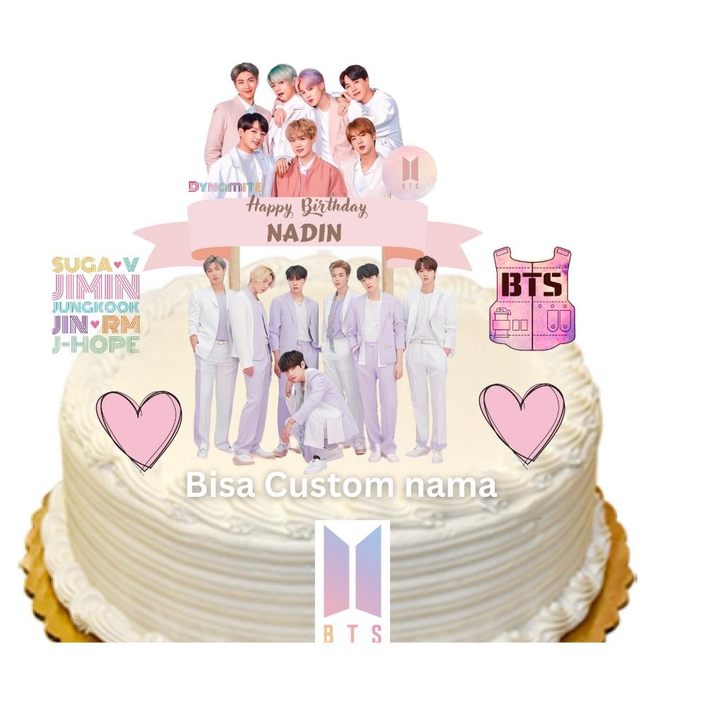 Topper cake BTS NCT Seventeen / hiasan kue / Topper happy birthday