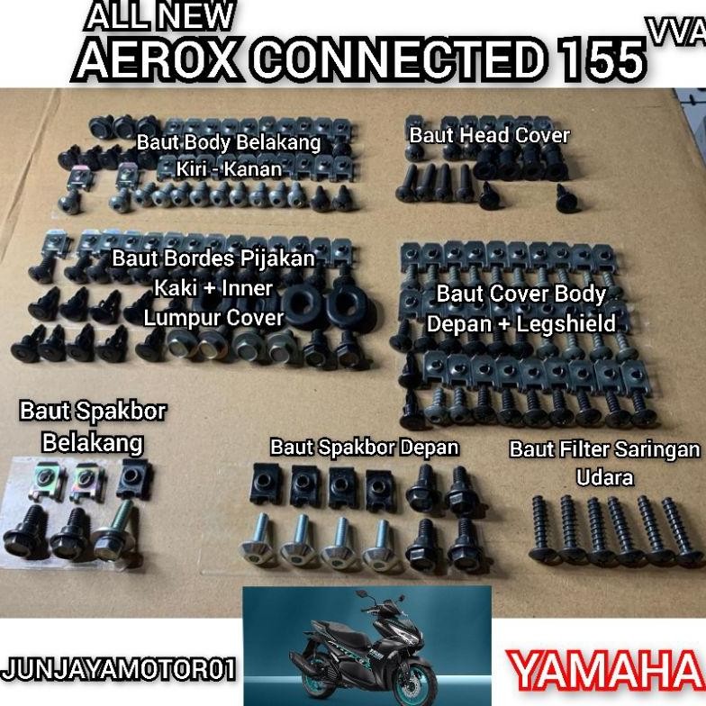 Baut Full Set Body Bodi Yamaha Aerox New Connected