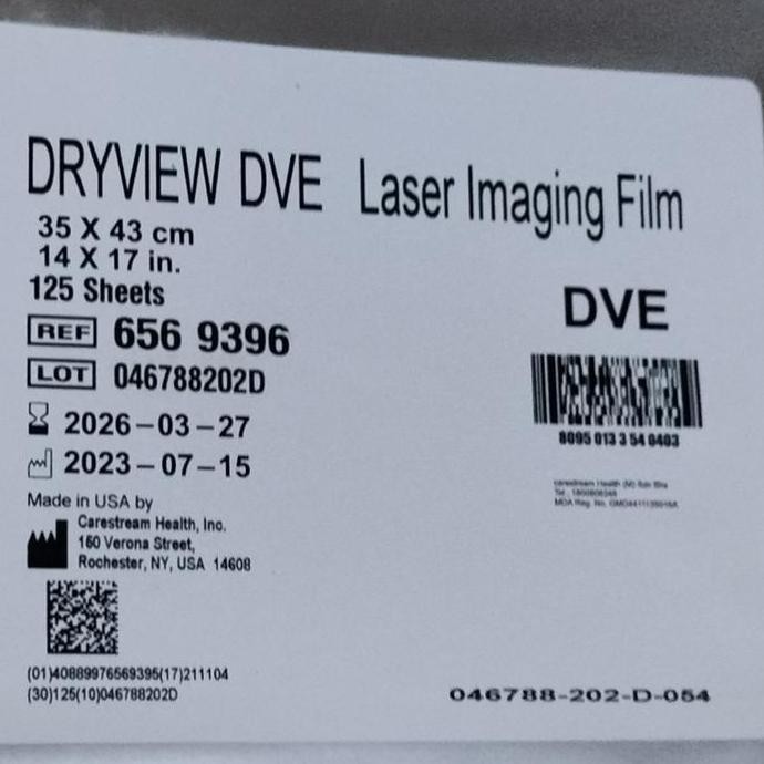 ready stock  FILM CARESTREAM DVE 14X17