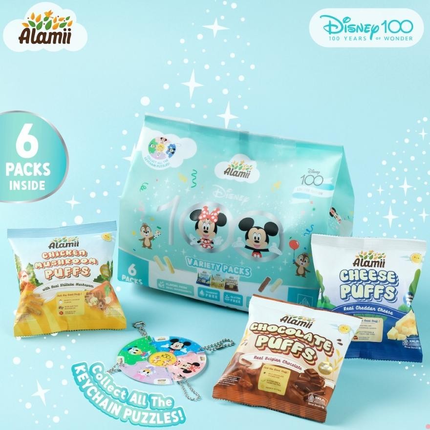 

Special - Disney 100 x Alamii Puffs Variety Pack (Bonus! Collectible Key Chain Puzzle) - Limited Edition! !!
