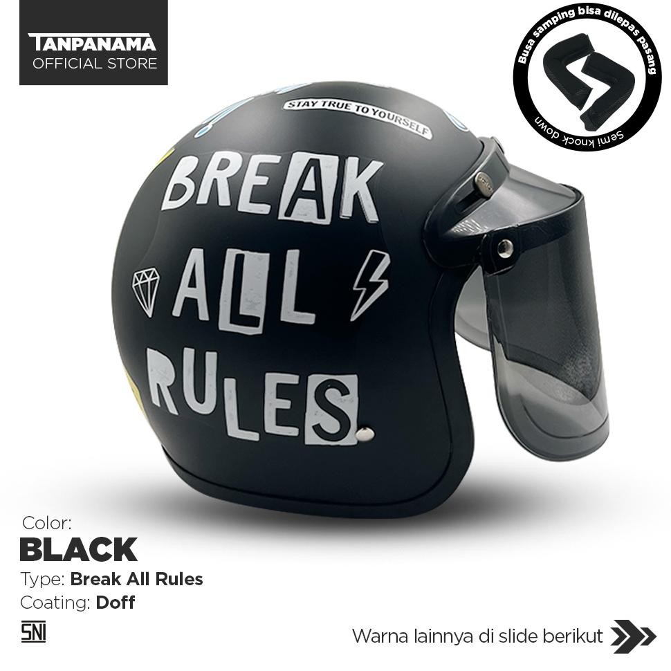 Terlaris Tanpanama Helm - Helm Cvn Break All Rules / Helm Bogo Dewasa Sni
